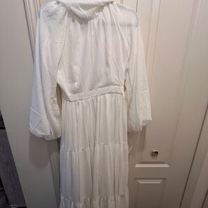 Elegant White Modest Maxi Dress- Batul the Collection